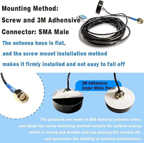 هوائي GPS النشط، مثبت برغي هوائي على شكل قرص، ولاصق 3M أسفل نوع الموصل: SMA in Saudi Arabia