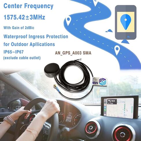 هوائي GPS النشط، مثبت برغي هوائي على شكل قرص، ولاصق 3M أسفل نوع الموصل: SMA in Saudi Arabia
