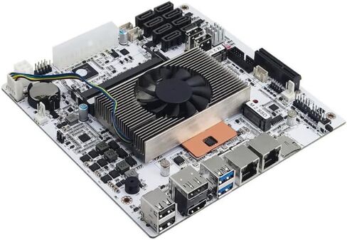 NAS Motherboard 8 Bay Core i5 8265U 4C/8T, Mini ITX PC Mainboard White M11, 2 x NVMe PCIe3.0 x2, Dual 2.5GbE i226V LAN, DDR4 16GB RAM 128GB SSD, PCIe x4 Slot, TF, HD+DP in Saudi Arabia