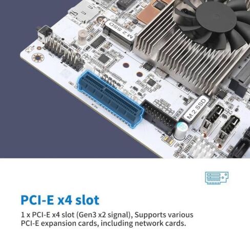 NAS Motherboard 8 Bay Core i5 8265U 4C/8T, Mini ITX PC Mainboard White M11, 2 x NVMe PCIe3.0 x2, Dual 2.5GbE i226V LAN, DDR4 16GB RAM 128GB SSD, PCIe x4 Slot, TF, HD+DP in Saudi Arabia