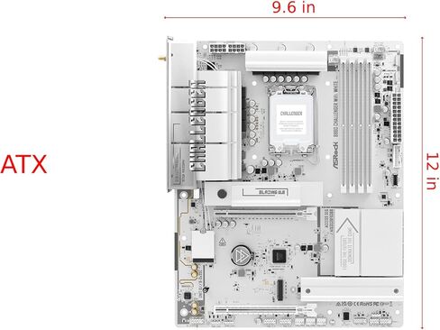 ASRock B860 Challenger WiFi White LGA1851 ATX Motherboard, Supports Intel Core Ultra Series 2 Processors, DDR5 8666+(OC), PCIe 5.0, WiFi 7, 2.5G LAN in Saudi Arabia