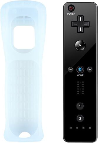 جهاز تحكم Dotca RC01 Wii ووحدة تحكم Nunchuck مع حافظة سيليكون لجهاز Nintendo Wii (أسود) in Kuwait
