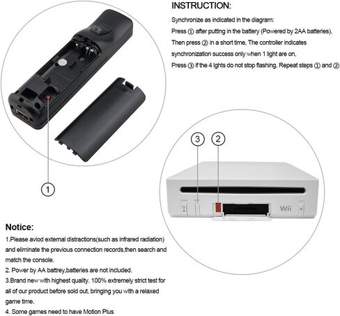 جهاز تحكم Dotca RC01 Wii ووحدة تحكم Nunchuck مع حافظة سيليكون لجهاز Nintendo Wii (أسود) in Kuwait