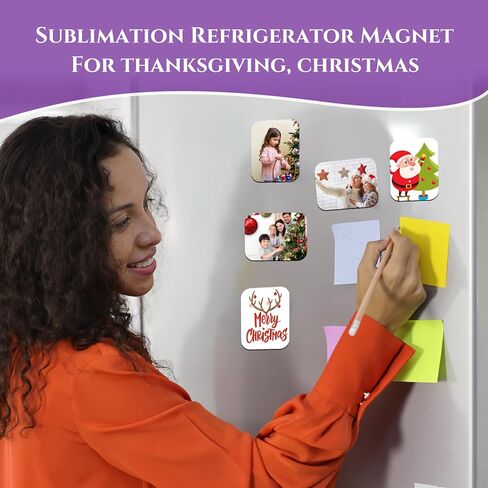 Xuhal 96 Pcs Thick Sublimation Magnet Blanks Sublimation Blank Refrigerator Magnets with 48 Pcs Larger Square Blanks, 48 Pcs Fridge Magnets for Kitchen Microwave Oven Office Decor 2.8 x 2 Inch in Saudi Arabia