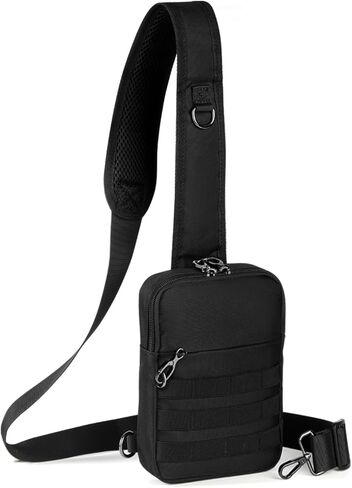 Anti Theft Sling Bag Tactical Small Shoulder Chest Crossbody Bag for Men Women with Zipper Lock RFID Blocking in Saudi Arabia
