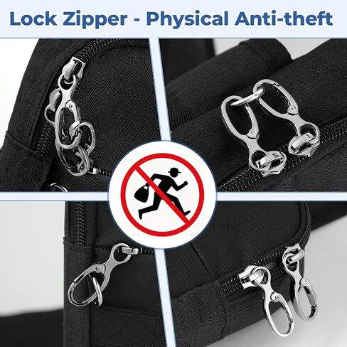 Anti Theft Sling Bag Tactical Small Shoulder Chest Crossbody Bag for Men Women with Zipper Lock RFID Blocking in Saudi Arabia