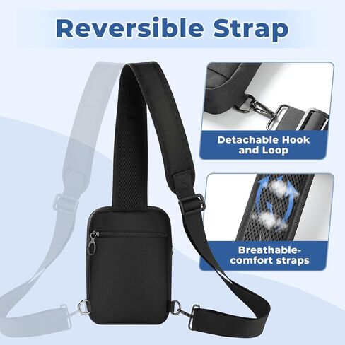Anti Theft Sling Bag Tactical Small Shoulder Chest Crossbody Bag for Men Women with Zipper Lock RFID Blocking in Saudi Arabia