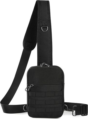 Anti Theft Sling Bag Tactical Small Shoulder Chest Crossbody Bag for Men Women with Zipper Lock RFID Blocking in Saudi Arabia