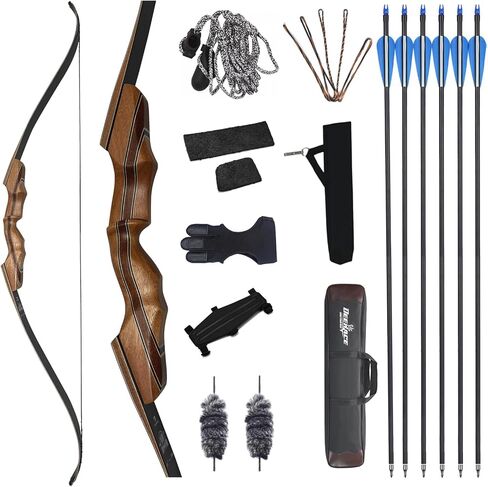 DEERACE Archery 58" 60" Hunting Recurve Bow, Bow and Arrow Set for Adults Youth Beginner Hunting Targeting Archery in Saudi Arabia