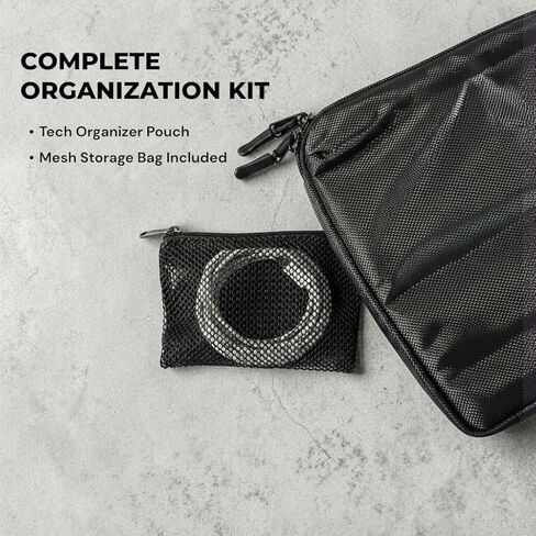 Nomad Tech Travel Organizer – Compact Cable & Charger Organizer with High-Visibility Interior, Travel Tech Pouch for Cords, Chargers & Accessories in Saudi Arabia