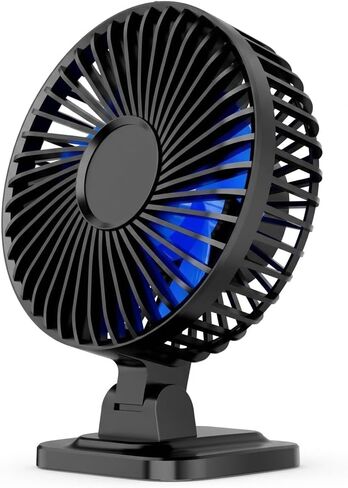 USB Plug-in Desktop Small Fan Quiet Compact for Home Office Desk 4.57x4.61x5.91 Inches Black in Saudi Arabia