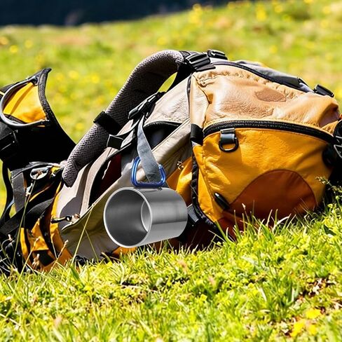 مجموعة أكواب تخييم من الفولاذ المقاوم للصدأ من ستارفاست مكونة من 6 قطع مع مقبض حلقة تسلق - أكواب معدنية لحمل الظهر بسعة 10 أونصة - مجموعة أكواب قهوة محمولة في الهواء الطلق للمشي لمسافات طويلة والتسلق (أسود، أحمر، أزرق) in Saudi Arabia