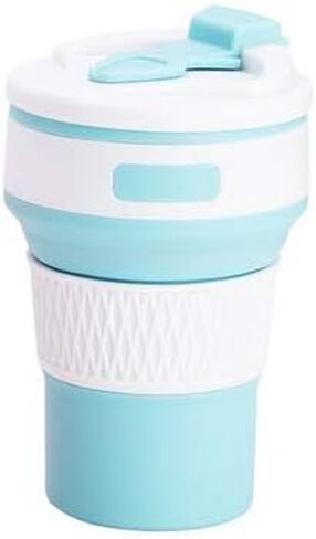 Collapsible Coffee Cup Reusable – 12oz Leakproof Travel Coffee Mug, Silicone, Portable for Hiking, Camping, Office Lightweigh (pueple) in Saudi Arabia