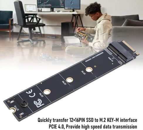 12 16 Pin SSD إلى M.2 Key M بطاقة محول 12 + 16 Pin SSD إلى .2 محول مفتاح + استبدال محول NVMe لأجهزة الكمبيوتر المحمول OS X 2013-2017 in Saudi Arabia