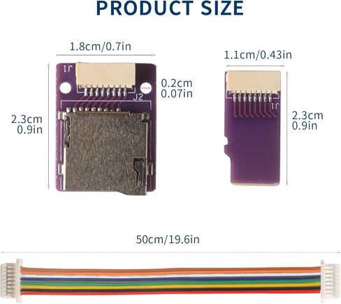 19.7in/50cm Micro SD Card Extension Cable Adapter TF Card Adapter PVC Micro SDHC Card Reader Extension Wire in Saudi Arabia