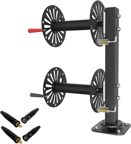 Heavy Duty Double Welding Lead Reel, 10" Swivel Base Welding Cable Reel with Insulated No-Leak Design, Welding Reel with LC-40 Quick Connector Included, Holds 150ft of 1/0 or 125ft of 2/0 Cable in Saudi Arabia