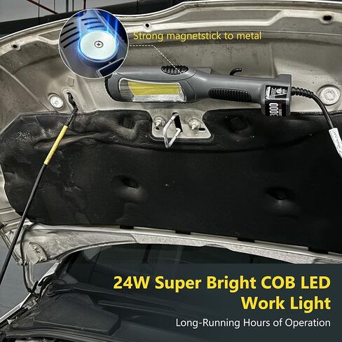 14 Gauge 45 FT SJTOW Retractable Extension Cord, Heavy Duty Power Cord, 11 Amp 125V 1375W with 3000 Lumen 25ft 116AWG 3C SJTW Cord Handheld Outdoor Work Light for Garage, Workshop, Car Repair Scene in Saudi Arabia