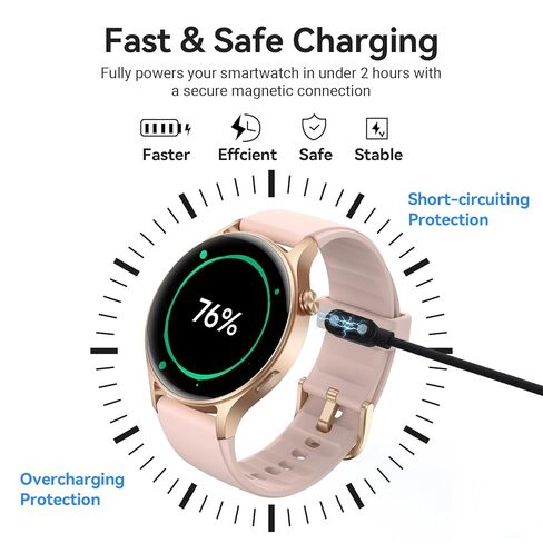 شاحن ساعة ذكية VeryFit مغناطيسي 2 دبوس، كابل شحن USB بديل لسلك الساعة الذكية متوافق مع AEAC AR-01 Pro، IDW28 in Saudi Arabia