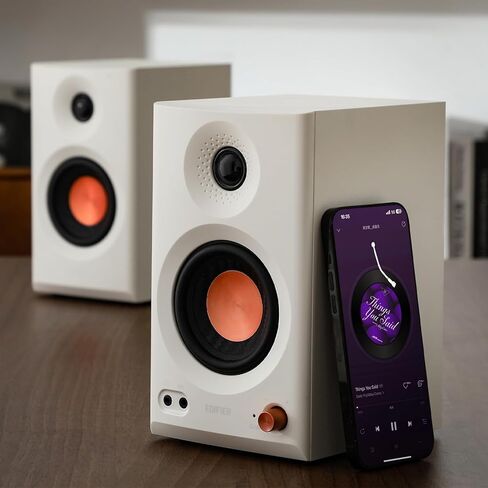 Edifier MR3 Powered Studio Monitor Speakers,Hi-Res Certified Bluetooth 5.4 Active Bookshelf Speakers, 2.0 Computer Speakers with Headphone Out (White, Refurbished) (Renewed) in Saudi Arabia