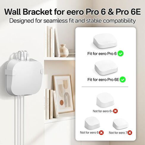 حامل حائط معدني لنظام eero Pro 6/Pro 6E Mesh WiFi - حامل حائط موفر للمساحة لـ eero Pro 6/eero Pro 6E حامل جداري سهل التركيب مع تصميم صديق لتبديد الحرارة، عبوة واحدة in Kuwait