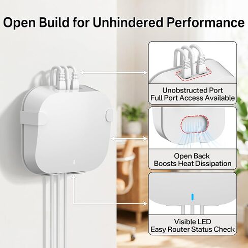 حامل حائط معدني لنظام eero Pro 6/Pro 6E Mesh WiFi - حامل حائط موفر للمساحة لـ eero Pro 6/eero Pro 6E حامل جداري سهل التركيب مع تصميم صديق لتبديد الحرارة، عبوة واحدة in Kuwait
