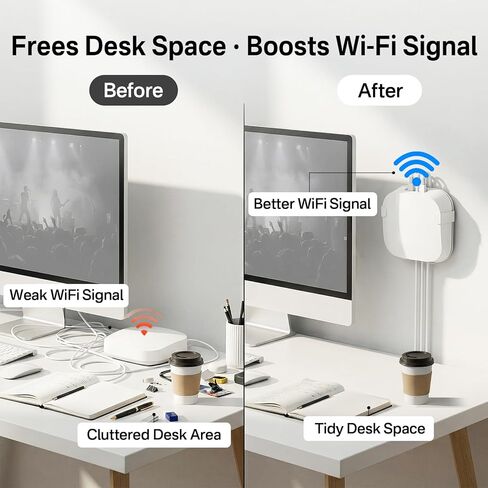 حامل حائط معدني لنظام eero Pro 6/Pro 6E Mesh WiFi - حامل حائط موفر للمساحة لـ eero Pro 6/eero Pro 6E حامل جداري سهل التركيب مع تصميم صديق لتبديد الحرارة، عبوة واحدة in Kuwait