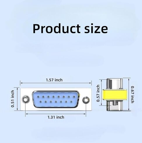 2pcs Rs232 Serial Cable 15 Pin DB15 Male to Female Gender Changer Coupler Adapter Connector in Saudi Arabia