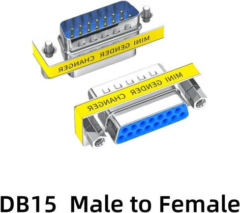 2pcs Rs232 Serial Cable 15 Pin DB15 Male to Female Gender Changer Coupler Adapter Connector in Saudi Arabia