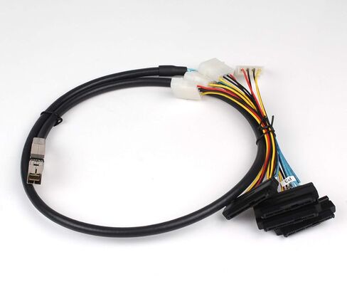 3.3FT Internal HD Mini SAS SFF-8644 to 4 x SFF-8482 Cable with IDE Power Cable in Saudi Arabia