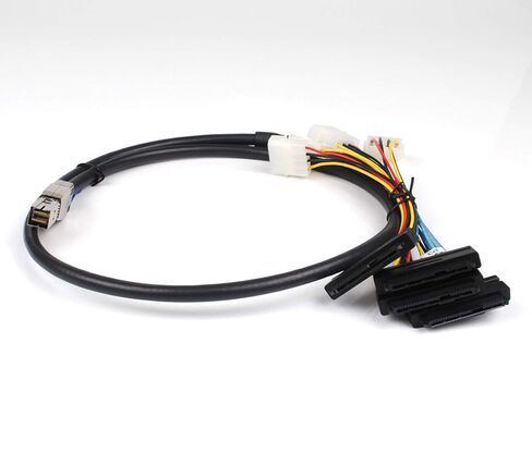 3.3FT Internal HD Mini SAS SFF-8644 to 4 x SFF-8482 Cable with IDE Power Cable in Saudi Arabia
