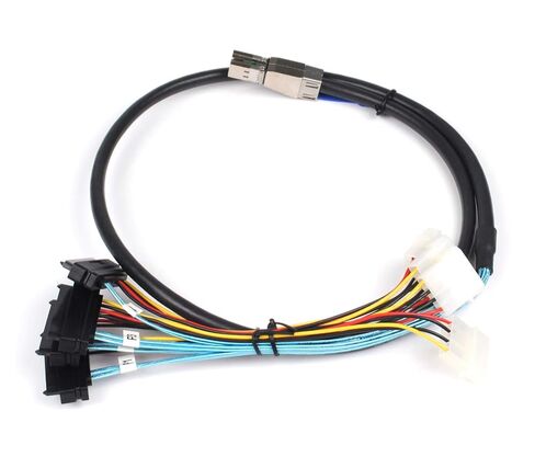 3.3FT Internal HD Mini SAS SFF-8644 to 4 x SFF-8482 Cable with IDE Power Cable in Saudi Arabia