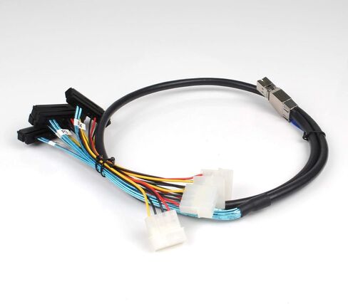 3.3FT Internal HD Mini SAS SFF-8644 to 4 x SFF-8482 Cable with IDE Power Cable in Saudi Arabia
