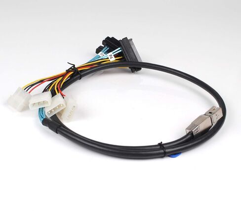 3.3FT Internal HD Mini SAS SFF-8644 to 4 x SFF-8482 Cable with IDE Power Cable in Saudi Arabia