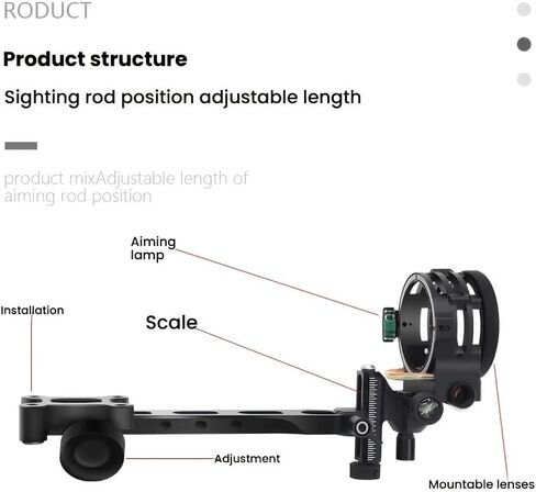 5-Pin Bow Sight for Compound Bows – Precision Archery Sight with Adjustable 0.019" Fiber Optics and Hunting Bow Sight Light. in Saudi Arabia