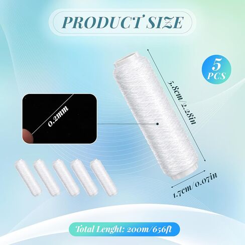 5 Pcs Fishing Bait String, Nylon Invisible Fishing Thread Elastic Clear Fishing Line 0.2mm 820FT Per Spool Stretchy Fish Wire for Salmon Sturgeon Catfish Bass in Saudi Arabia