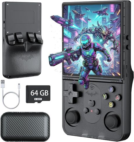 Upgrade S600 Retro Gaming Console, Anti-Slip Texture‌ Retro Handheld Game Console, 4.0 Inch 720x720 IPS Screen and 18,000+ Classic Games Retro Game Console for Gaming/Playdate/Party/Gift, Black 64G in Saudi Arabia