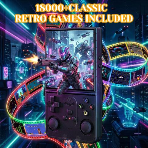 Upgrade S600 Retro Gaming Console, Anti-Slip Texture‌ Retro Handheld Game Console, 4.0 Inch 720x720 IPS Screen and 18,000+ Classic Games Retro Game Console for Gaming/Playdate/Party/Gift, Black 64G in Saudi Arabia