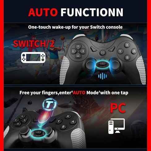 NBCP Wired Game Controller for PC/NS1/NS2/PS3, Hall Effect Joysticks, Dual Vibration, Turbo & Auto Rapid Fire, Xinput Dinput Switchable, C Button, Plug and Play USB Cable in Saudi Arabia