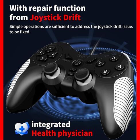 NBCP Wired Game Controller for PC/NS1/NS2/PS3, Hall Effect Joysticks, Dual Vibration, Turbo & Auto Rapid Fire, Xinput Dinput Switchable, C Button, Plug and Play USB Cable in Saudi Arabia