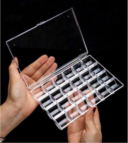 24 Slots Rhinestone Box Storage Containers Empty Clear Nail Art Decoration Storage Box for Nail Glitter Jewelry Crystal Diamond Accessories in Kuwait
