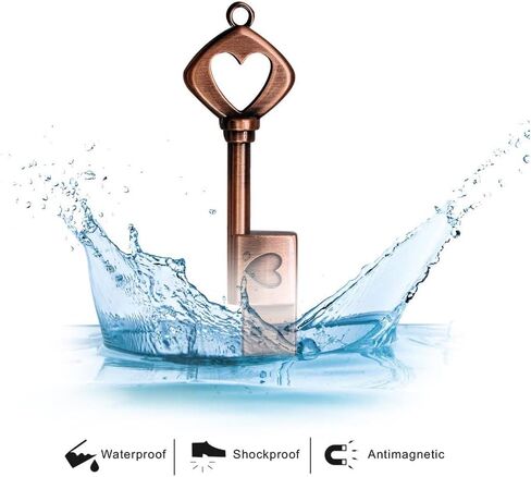 محرك فلاش USB 64 جيجابايت USB 3.0 لحفلات الزفاف مع صندوق هدايا خشبي، سرعة عالية تصل إلى 100 ميجابايت/ثانية، سلسلة مفاتيح exFat Thumb Drive Jump Drive هدية للذكرى السنوية/عيد الميلاد/المصور/الزفاف in Kuwait