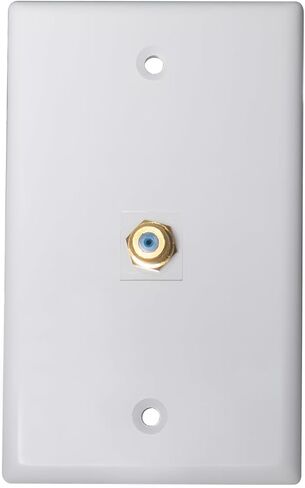 HXH Black 1 Port Coax Wall Plate with Gold-Plated F-Type Connector, Coaxial Cable Outlet Cover for TV Antenna, Single Gang Coaxial Wall Plate, 2 Screws Included, 1-Pack in Saudi Arabia