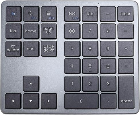 SUNGOOYUE Wireless Number Pad, 35 Keys Rechargeable Bluetooth Numeric Keypad with Ultra Slim 0.5 Inch Design for PC Laptop Tablet (Gray Black) in Saudi Arabia
