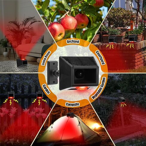 Qualirey 2 Pack Solar Motion Sensor Alarm Outdoor Wireless Security Alert System Freely Rotatable Solar Animal Repeller with Remote Control, 4 Working Modes for Home, Driveway, Farm, Animal Deterrent in Saudi Arabia