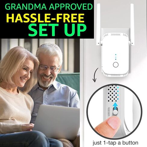 Powerful WiFi Extender Signal Booster, Up to 10,000 Sq Ft & 50 Devices, Whole Home Coverage Internet Repeater with Ethernet Port, Works with Any Router | Plug and Play in Saudi Arabia