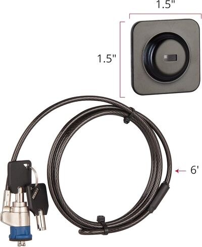 The Joy Factory Lockdown Universal Laptop and Tablet Adhesive Plate Security Key Cable Lock (MMX115KL) in Saudi Arabia