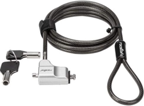 Rocbolt C21 Security Cable with Key Lock and (2) Keys - for Ultra-Thin Laptop, Ultrabook Devices - Compatible Cleat Locking Technology - Galvanized Steel, Nickel, Zinc Alloy - 6 ft - Compat in Saudi Arabia
