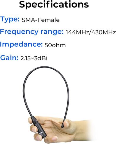 1 Pack 15.2-Inch High Gain Antenna SMA-Female Dual Band VHF/UHF 144/430MHz Long Range Replacement for Kenwood Icom Yaesu Handheld Ham Radio – Outdoor Emergency Survival Hiking in Saudi Arabia