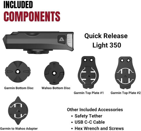 350 Lumens Quick Release Light + Black Wahoo Outfront Mount in Saudi Arabia