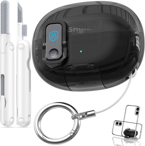 for SHOKZ OpenDots ONE Case with Safety Lock & Phone Stand,Soft TPU Clear Case Drop Protective for SHOKZ OpenDots One's Earbuds with Cleaning Kit & Keychain for Men Women-(Clear+White) in Saudi Arabia